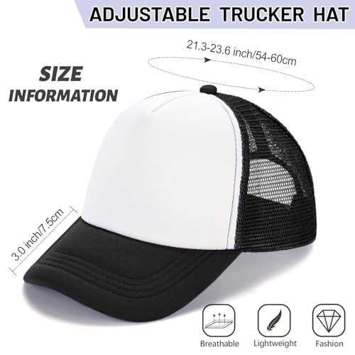 Ultrafun 10 Pack Trucker Hat Mesh Sublimation Blank Hats for Men and Women Adjustable Baseball Caps