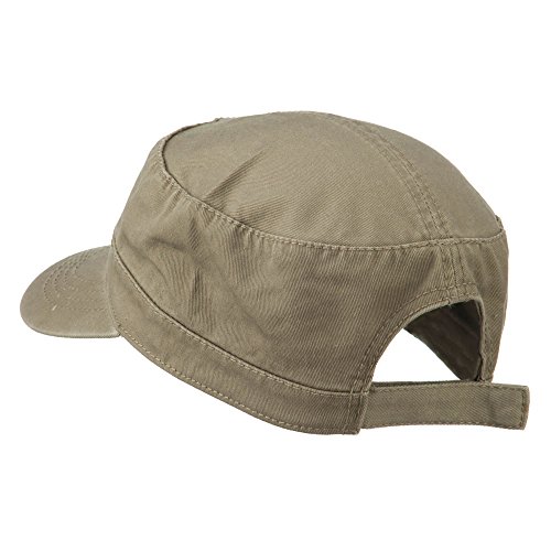 OTTO Caps Garment Washed Adjustable Army Cap - Dk Khaki | Stylish & Comfortable OSFM