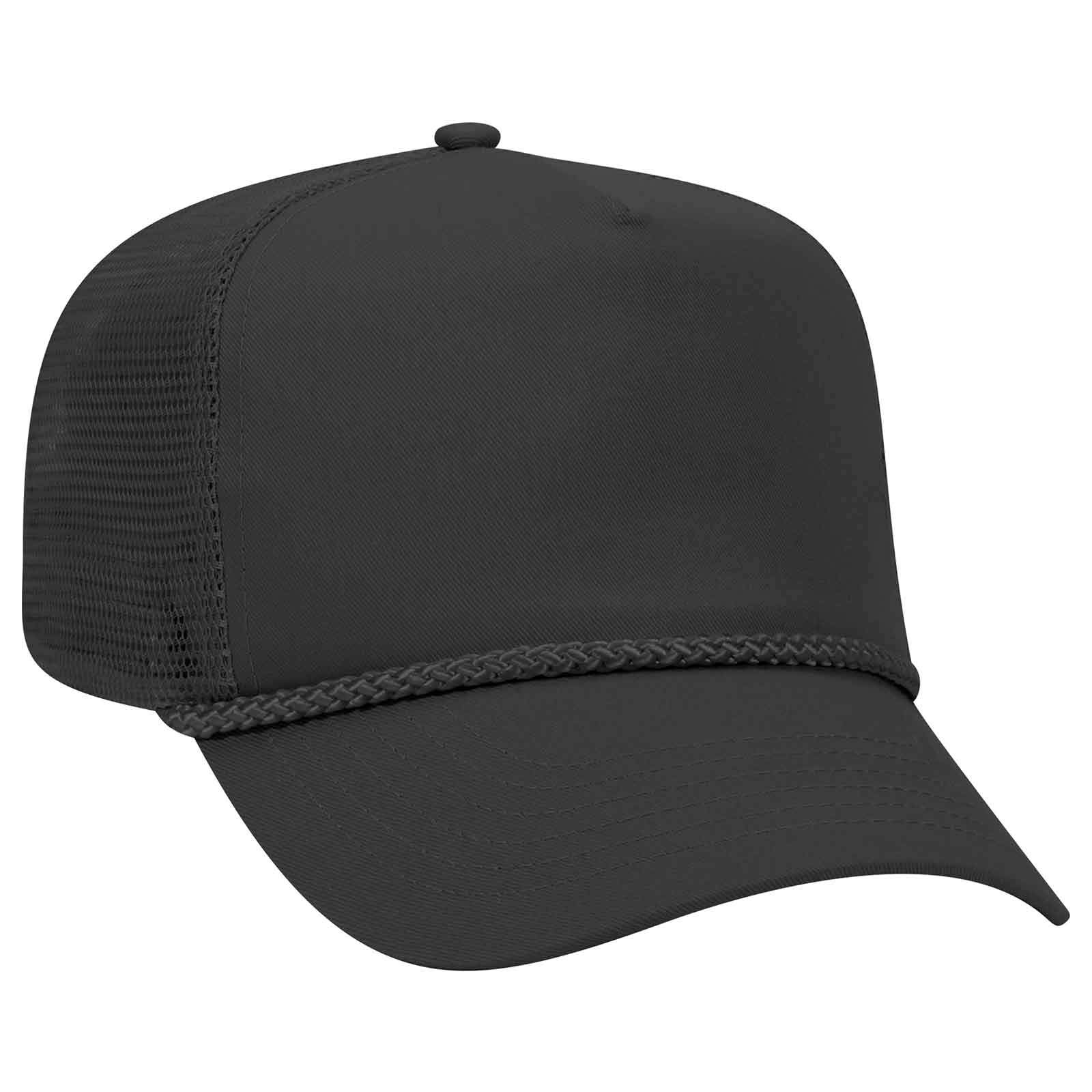 OTTO Black Five Panel Mid Profile Mesh Back Trucker Hat For Men Outdoor Activities
| OTTO Mid Profile Mesh Back Trucker