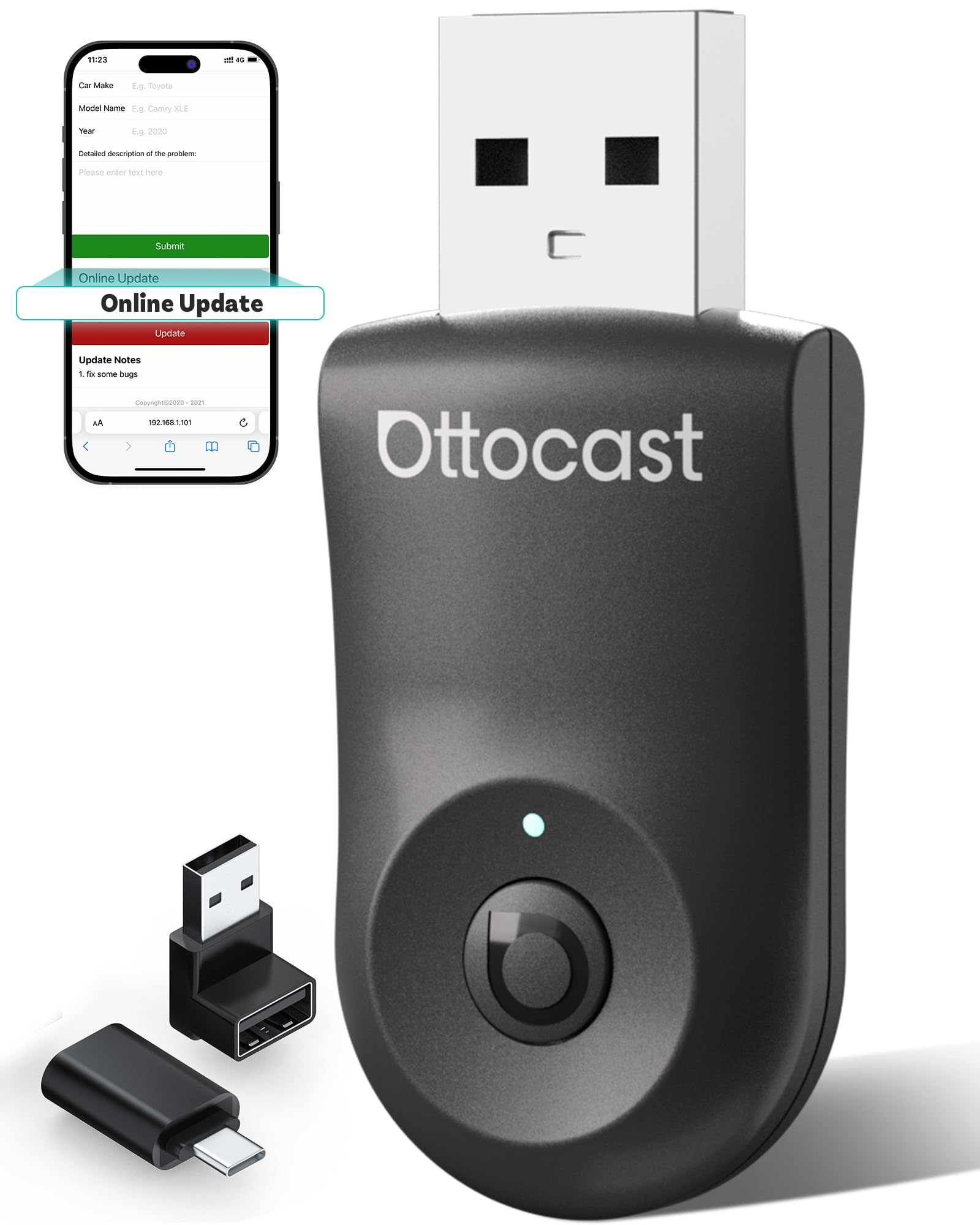 OTTOCAST Mini 2025 CarPlay & Android Auto Adapter for iPhone & Android
| Plug & Play OTTOCAST Mini 2025 Wireless AutoCo