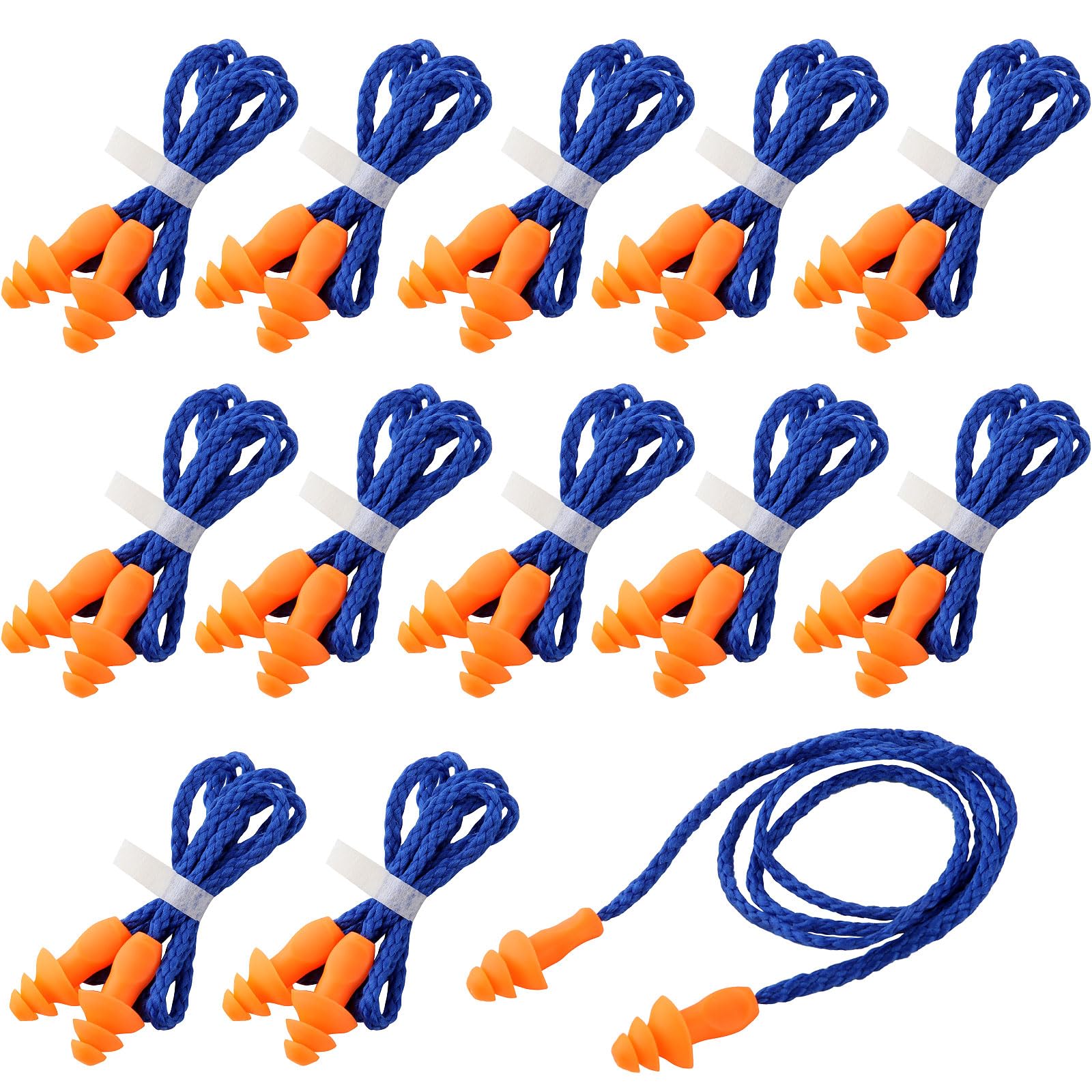 12 Pairs High-Quality Corded Silicone Ear Plugs - 25dB Noise Cancelling for Shooting Range Hearing ProtectionReusable an