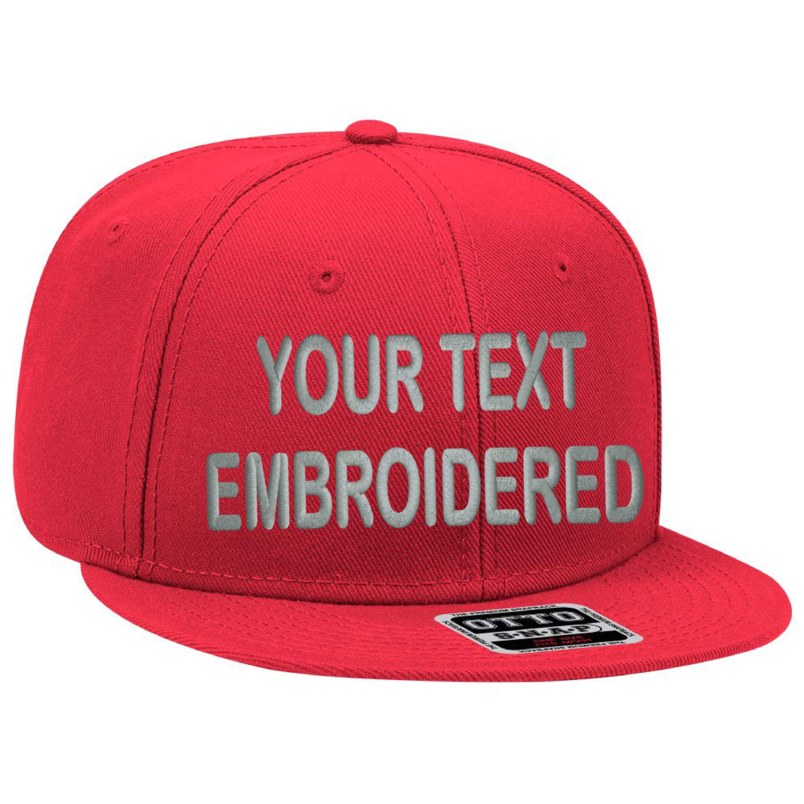 UNAMEIT Otto Custom Embroidered Snapback Hat for Men Women Flatbill Bill Snapback with Own Text Design